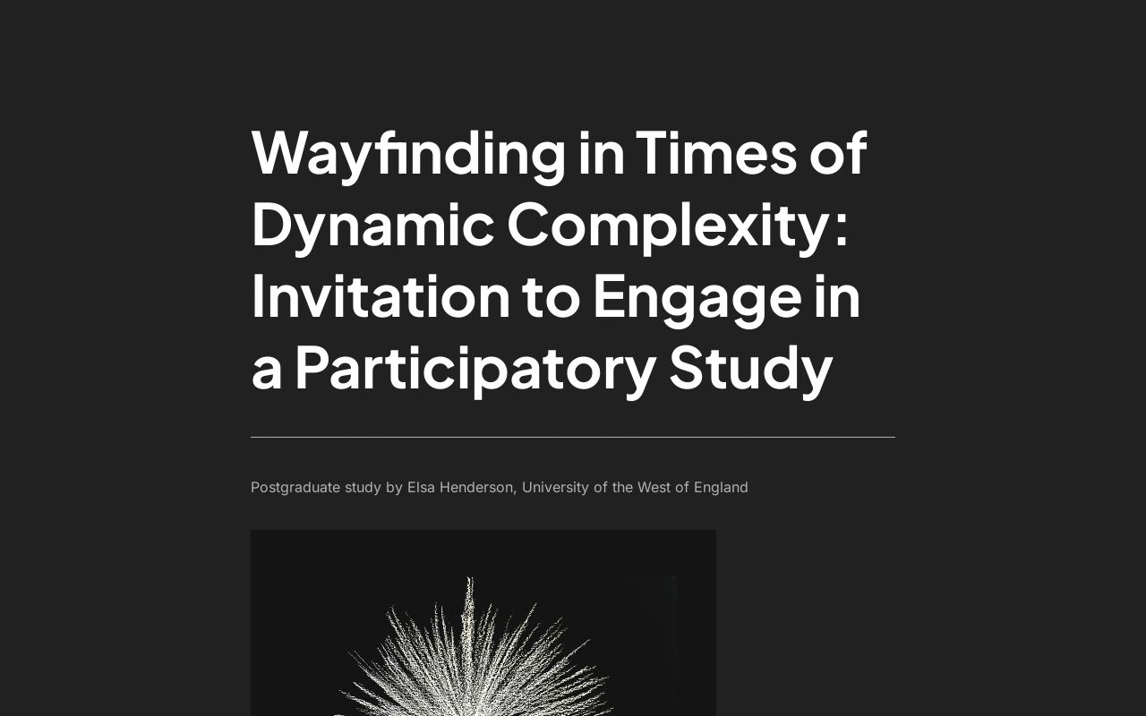 Invitation to Join: Wayfinding in Times of Dynamic Complexity